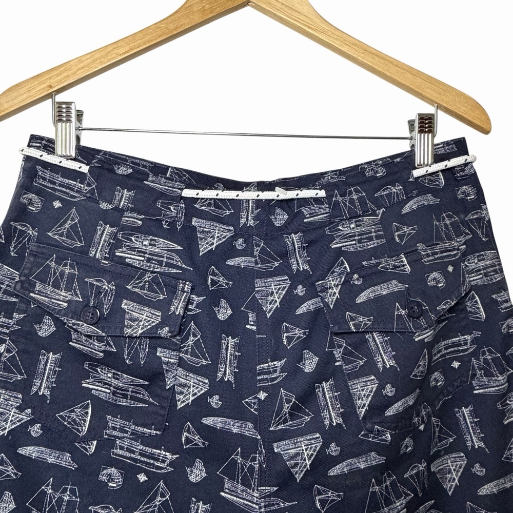 Lauren Ralph Lauren Womens Nautical Ship Print 100% Cotton Shorts Size 10 Preppy - Picture 4 of 14